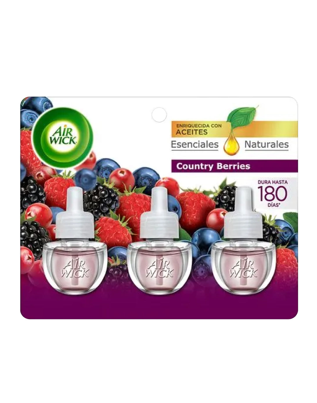 AirWick Recarga Desodorante Electrico Country Berries 3 unid - Puntolimpieza